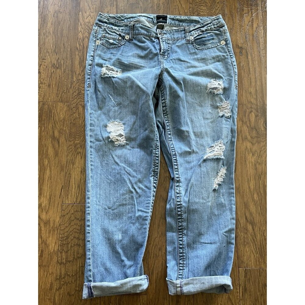 Z Cavaricci Y2K Boyfriend PLUS size 16 Distressed Straight Leg Jeans - Picture 3 of 15